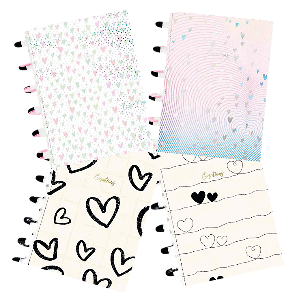 Caderno Universitário Kitdisc Emotions 1 Matéria A4 80 Folhas Capa Dura