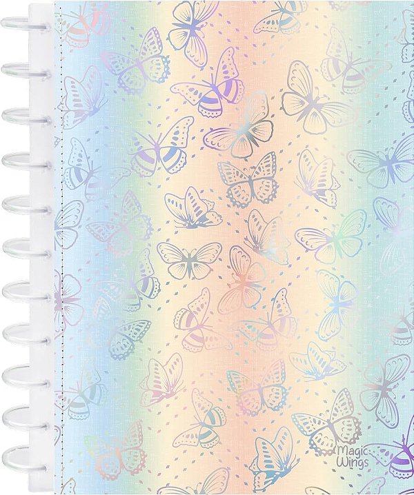 Caderno Universitário Kitdisc Magic Wings 1 Matéria A4 80 Folhas Capa Dura