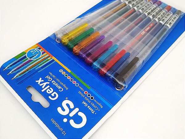 Caneta em Gel 1.mm - Gelyx com 10 Unidades – Escrita Suave e Cores Vibrantes - CIS