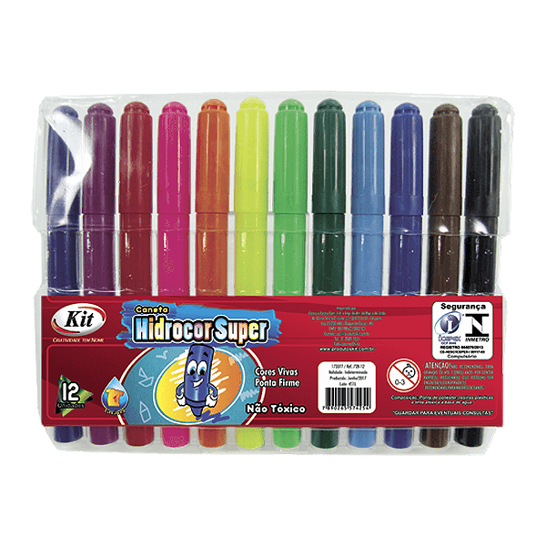 Caneta Hidrocor Jumbo 12 Cores – KIT