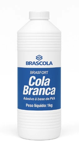 Cola Branca Extra Brasfort – Alta Fixação e Secagem Rápida para Escola e Escritório