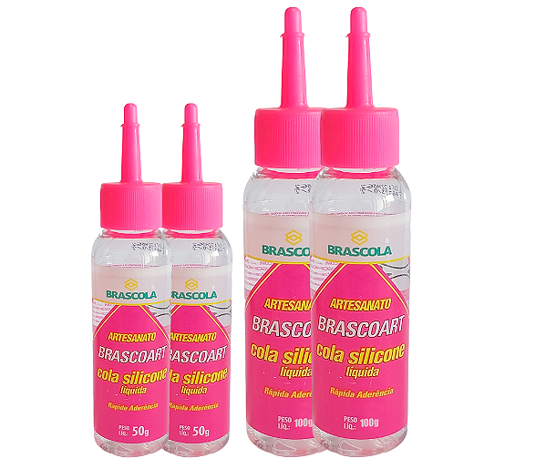 Cola Silicone Líquida Brascoart – Transparente, Forte e Ideal para Artesanato