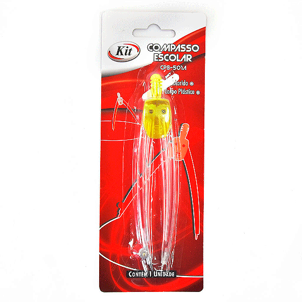 Compasso Escolar Plástico KIT CPS-501A
