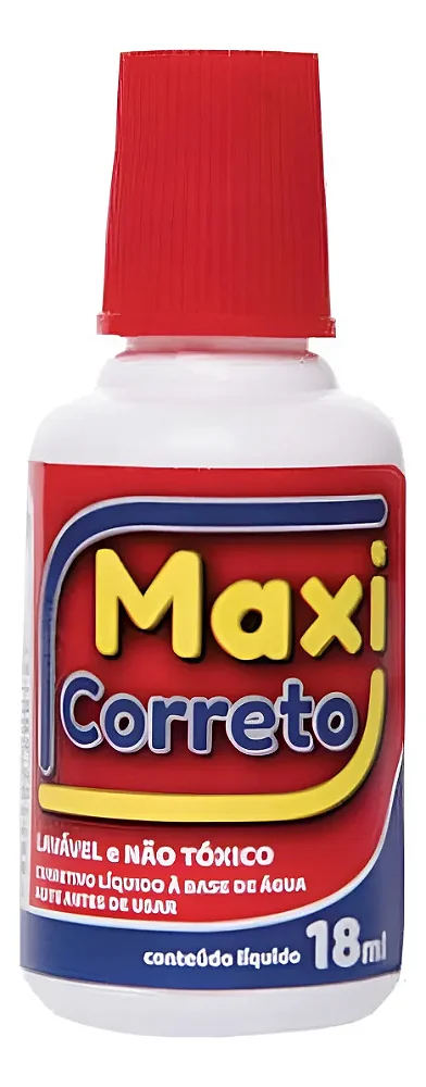 Corretivo Líquido Maxi 18ml – Cobertura Precisa e Secagem Rápida