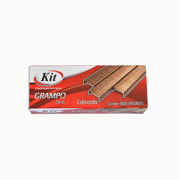 Grampos 26/6 Cobreado - 5000 unidades - KIT