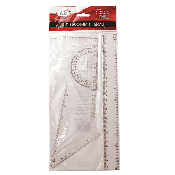 Kit Escolar 1º Grau com Régua e Transferidor
