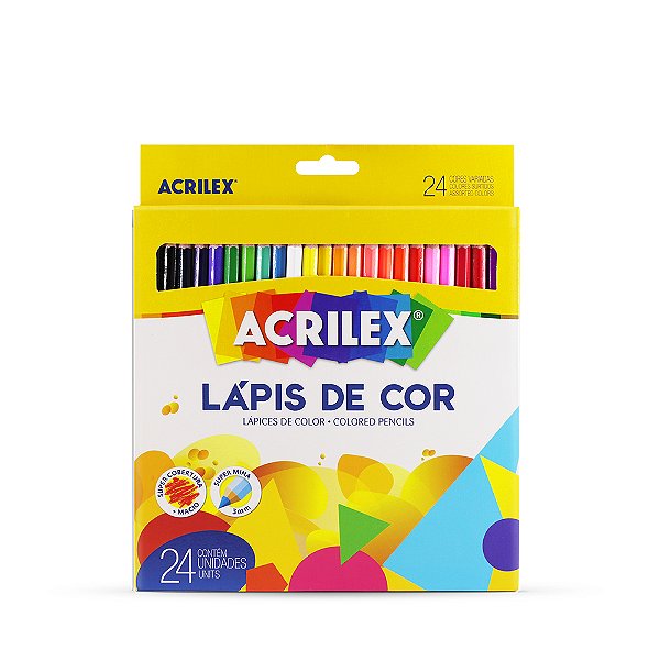 Lápis de Cor Acrilex com 24 Cores – Cores Vivas e Traço Suave