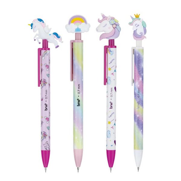 Lapiseira BRW Plástica Divertida Unicorn 0.7mm – Design Criativo e Escrita Suave