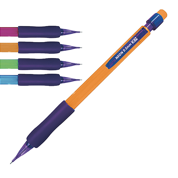 Lapiseira KAZ Neon KZ832 0,7mm – Cores Vibrantes e Escrita Precisa