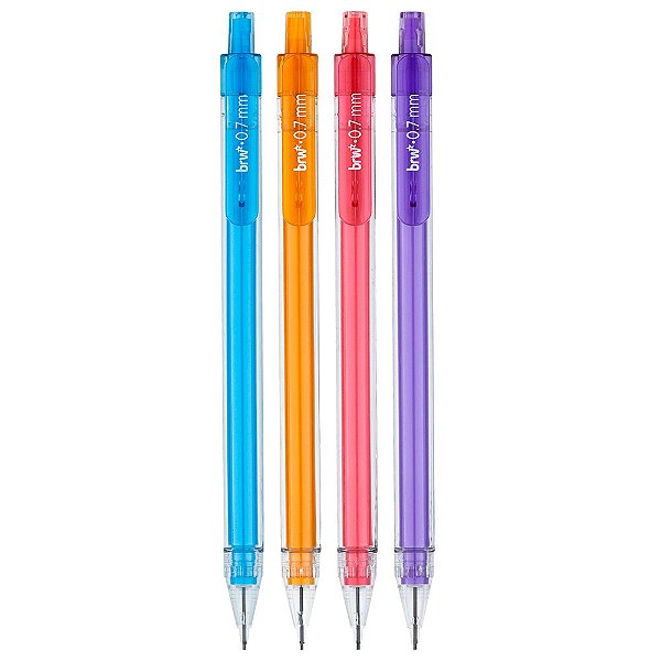 Lapiseira Plástica NeonCute 0.7mm – Cores Vibrantes e Escrita Suave