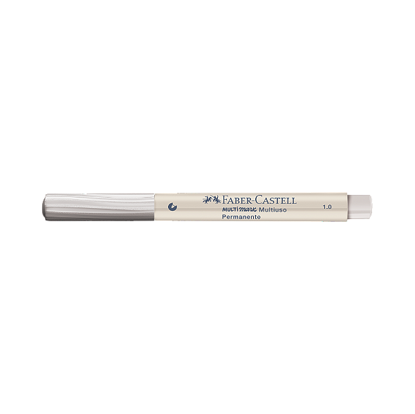 Marcador Permanente Faber-Castell MultiMark Branco 1.0mm – Multisuperfície e Resistente