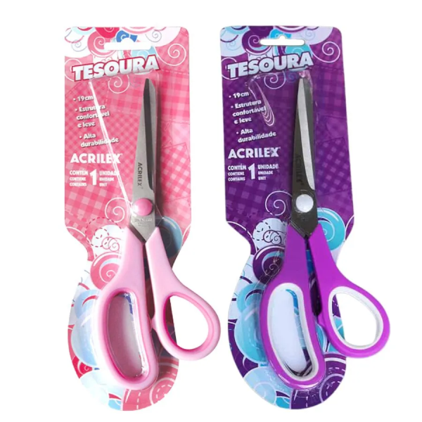 Tesoura Acrilex Multiuso 19cm – Corte Preciso e Alta Durabilidade