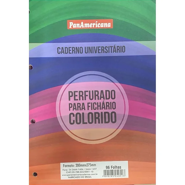 Folhas para Fichário Ofício Colorida -  96 folhas - Panamericana