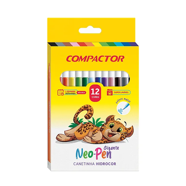 Hidrocor Neo Pen Gigante 12 Cores Compactor