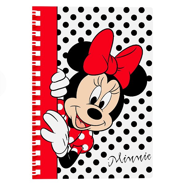 Caderno Universitário Minnie Poá Capa Dura 160 Folhas