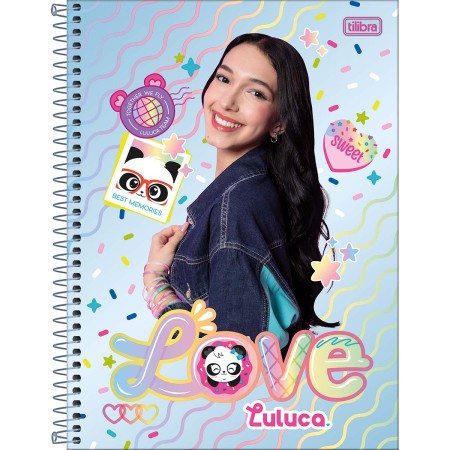 Caderno Espiral Universitário Luluca Capa Dura 1 Matéria 80 Folhas