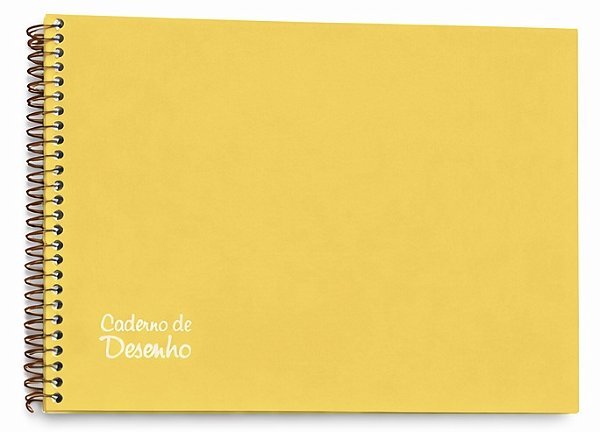 Caderno de Desenho - Escala Milimétrica - Capa Dura - Espiral - 96 folhas - Credeal - Amarelo