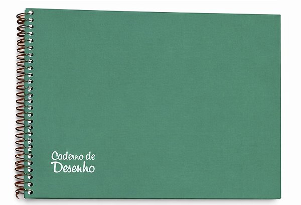 Caderno de Desenho - Escala Milimétrica - Capa Dura - Espiral - 96 folhas - Credeal - Verde