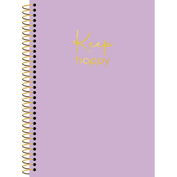 Caderno Universitário Keep Happy Capa PP Violeta 10 Materias 160 Folhas