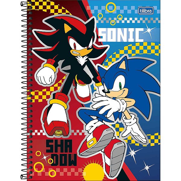 Caderno Espiral Universitário Sonic Capa Dura 1 Matéria 80 Folhas