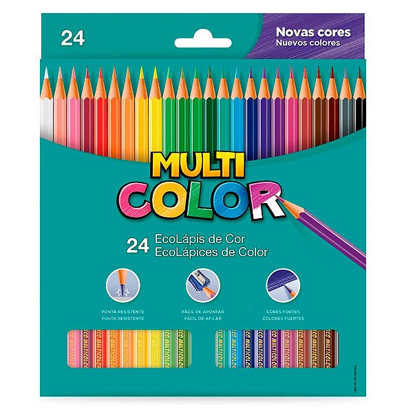 Lápis de Cor 24 Cores Multicolor