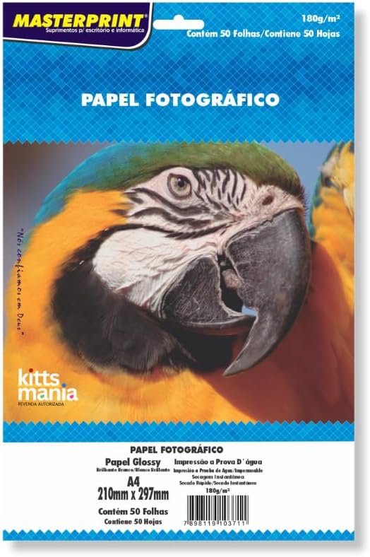 Papel Fotográfico Glossy A4 180g 50 Folhas