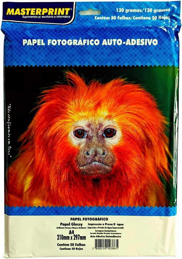 Papel Fotográfico Autoadesivo A4 50 Folhas