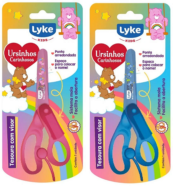 Tesoura Escolar Ursinhos Carinhosos com Visor Lyke