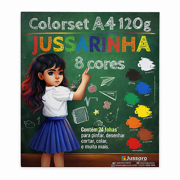 Bloco Criativo Jussarinha Colorset A4 120g 24 Folhas Coloridas