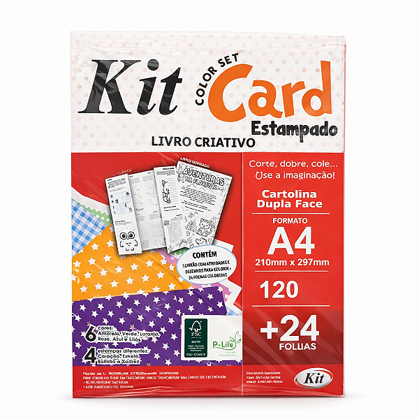 Livro Criativo Color Set Card Estampado A4 120g 24 Folhas