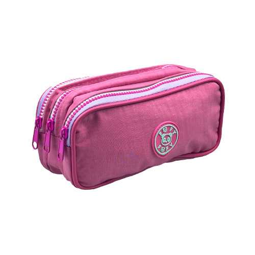 Estojo Porta Objetos Teen Escolar com 3 Zíperes - Fofy