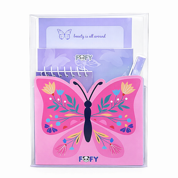 Kit de Anotação Butterfly Spring 4 Itens - Fofy
