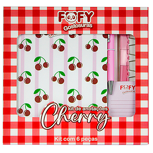 Kit de Anotações Cherry com Caderneta e Caneta - Fofy