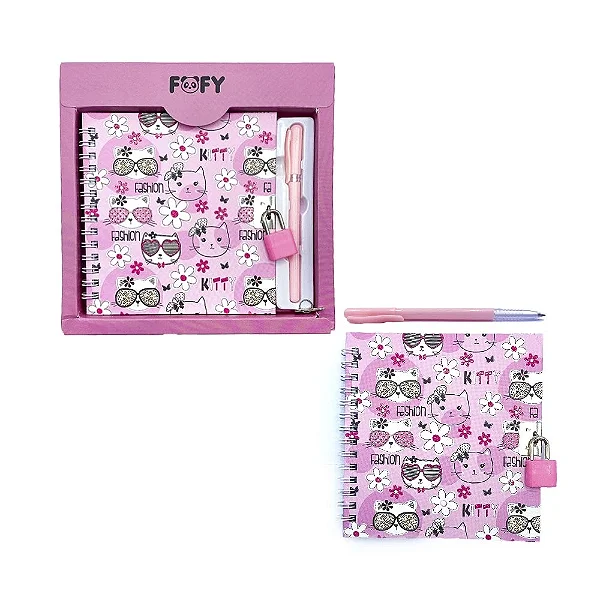 Kit Diário Friend Rosa com Diário e Acessórios - Fofy