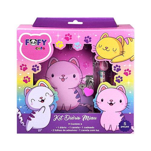 Kit Diário Miau com Diário e Acessórios - Fofy