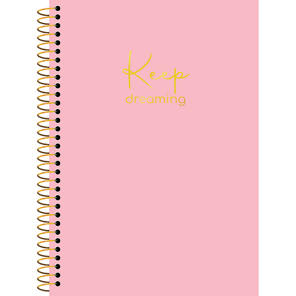 Caderno Universitário Keep Dreaming Capa PP Rosa 10 Materias 160 Folhas