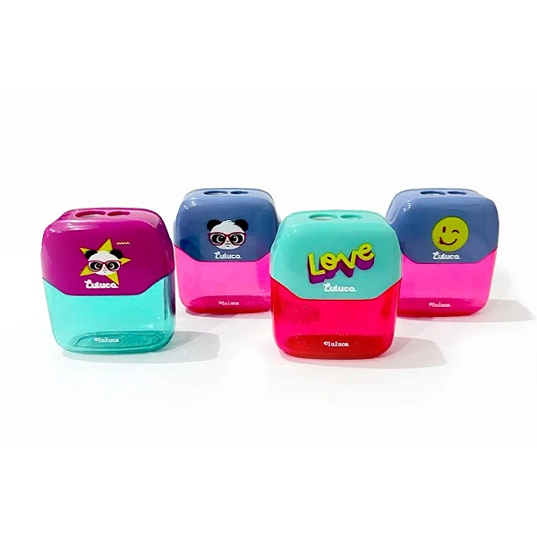 Apontador Duplo Luluca Escolar com Depósito -  Skypaper