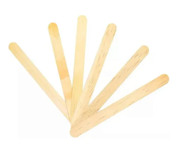 Palito de Picolé de Madeira Natural - Ponta redonda