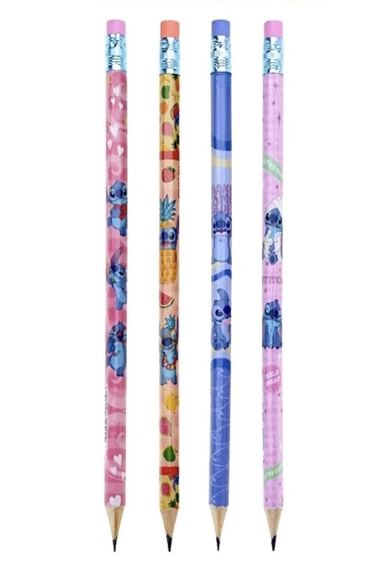 Lápis Stitch HB Preto Coração Disney Original - Molin