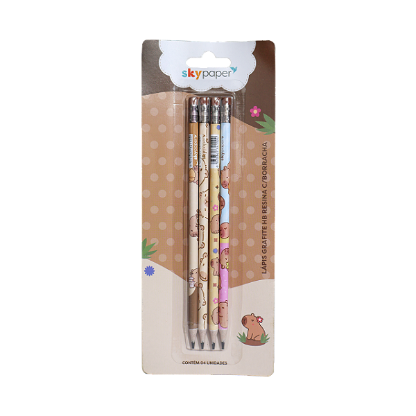 Lápis Grafite HB Oficial Capivara com 4 Unidades