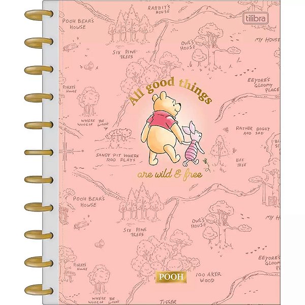 Caderno Tilidiscos Pooh 10 Matérias 160 Folhas Universitário Tilibra