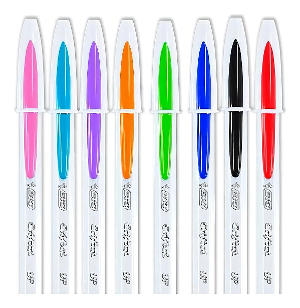 Kit 8 Canetas Esferográficas BIC Cristal Up 1.2mm Cores Sortidas