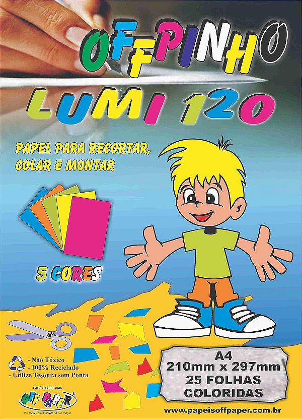 Papel Criativo Offpinho Lumi 120g 5 Cores Sortidas