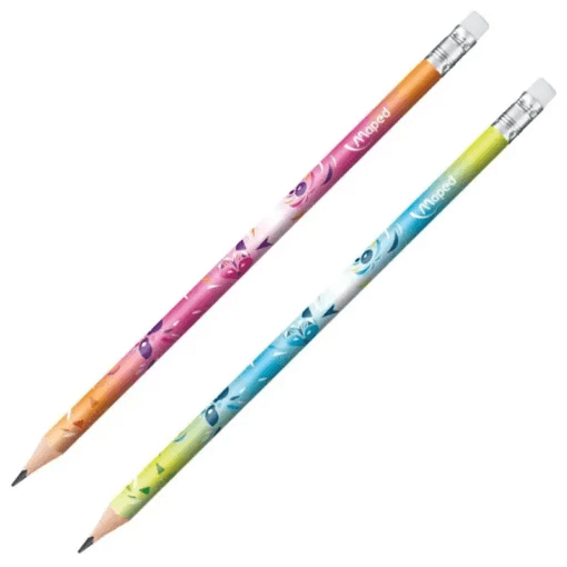 Kit com 2 Lápis Preto Maped Mini Cute HB com Borracha