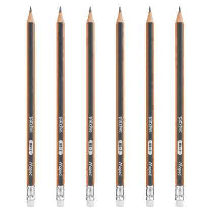 Kit com 6 Lápis Preto Maped Black Peps HB-2