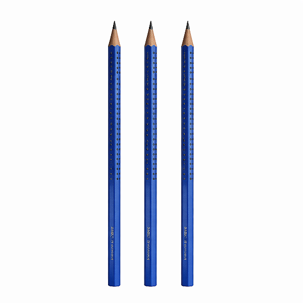Kit com 3 Lápis Faber-Castell Grip 2001 HB Nº2 Azul