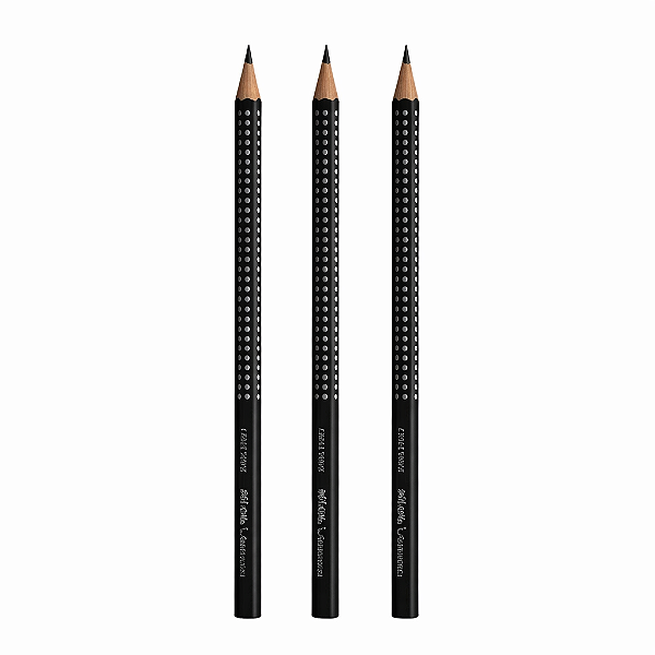 Kit com 3 Lápis Faber-Castell Grip 2001 HB Nº2 Preto