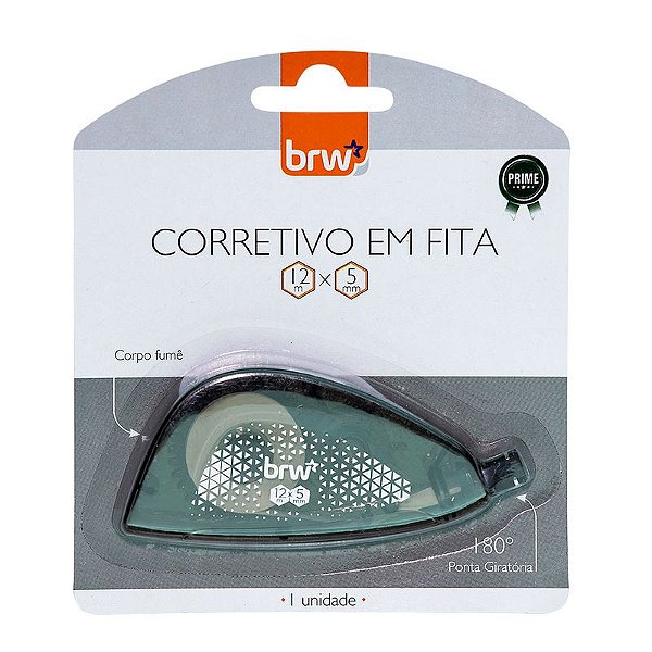 Corretivo em Fita Prime 12m x 5mm – Blister com 1 Unidade - BRW