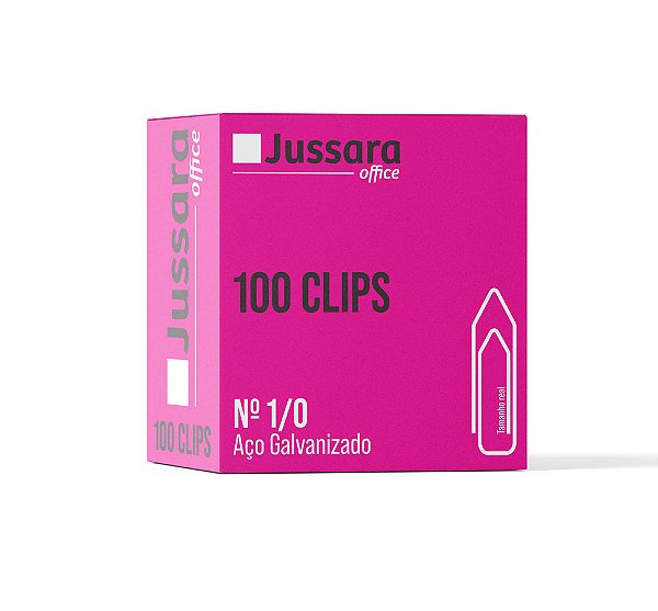 Clips para Papel Galvanizado 1/0 Jussara – Caixa com 100 Unidades