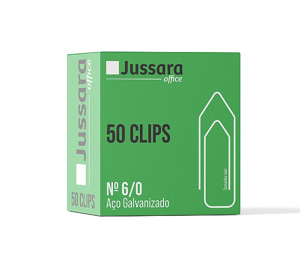 Clips para Papel Galvanizado 6/0 Jussara – Caixa com 50 Unidades